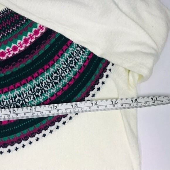 New! Talbots Fair Isle Trim Cardigan Cotton Cashmere Petite Sweater - Picture 12 of 12